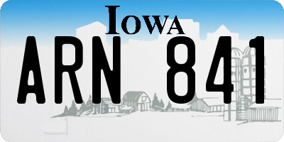 IA license plate ARN841
