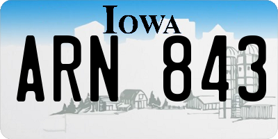 IA license plate ARN843