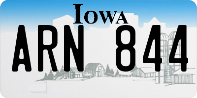 IA license plate ARN844