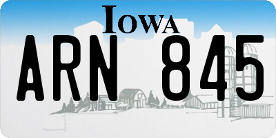 IA license plate ARN845