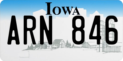 IA license plate ARN846