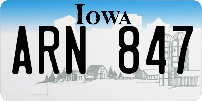 IA license plate ARN847