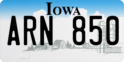 IA license plate ARN850