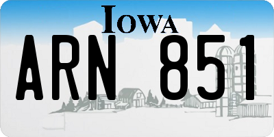 IA license plate ARN851