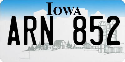 IA license plate ARN852