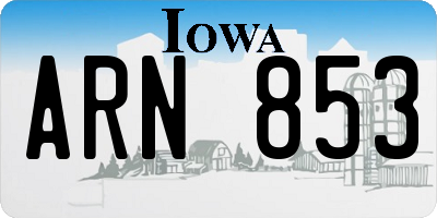 IA license plate ARN853