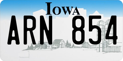 IA license plate ARN854