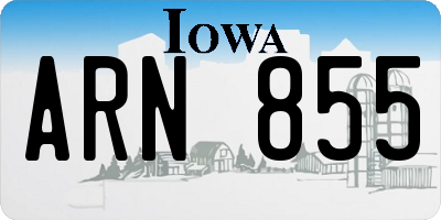 IA license plate ARN855
