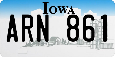 IA license plate ARN861