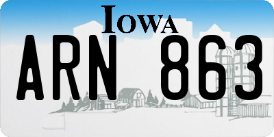 IA license plate ARN863