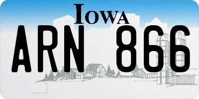 IA license plate ARN866