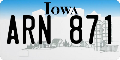 IA license plate ARN871