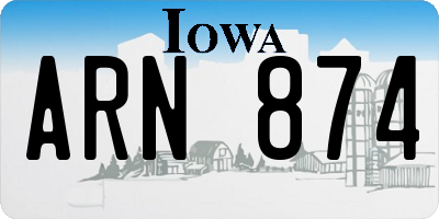 IA license plate ARN874