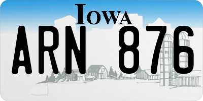 IA license plate ARN876