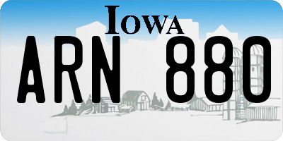 IA license plate ARN880