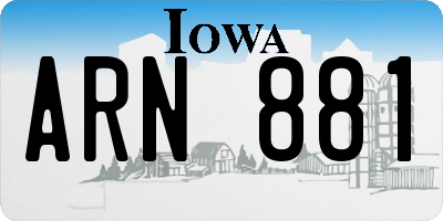 IA license plate ARN881