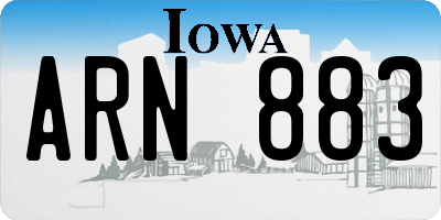 IA license plate ARN883