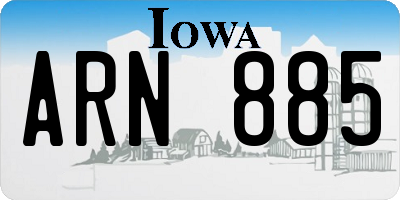 IA license plate ARN885