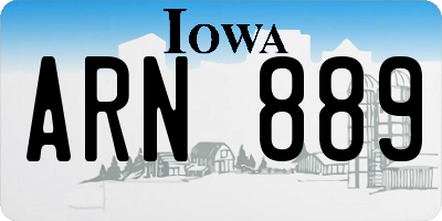 IA license plate ARN889