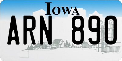 IA license plate ARN890