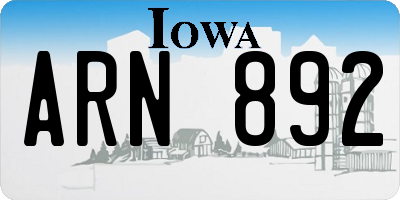 IA license plate ARN892