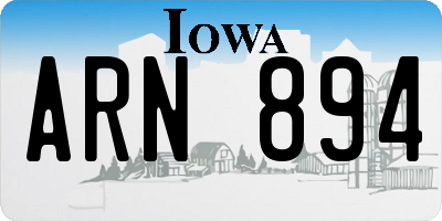 IA license plate ARN894