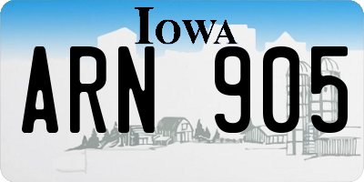 IA license plate ARN905
