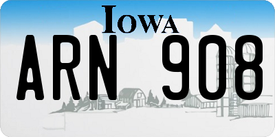 IA license plate ARN908