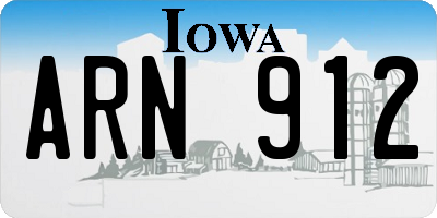 IA license plate ARN912