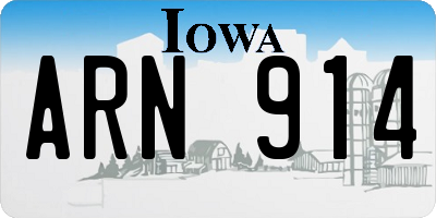 IA license plate ARN914