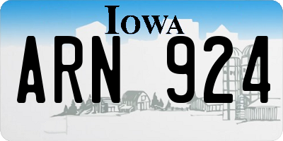 IA license plate ARN924
