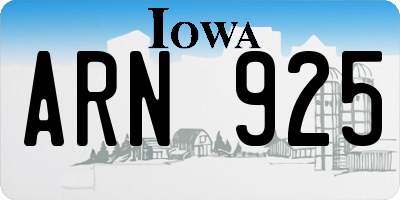 IA license plate ARN925
