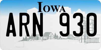 IA license plate ARN930