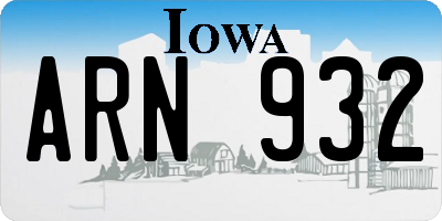 IA license plate ARN932