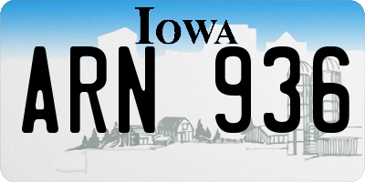 IA license plate ARN936
