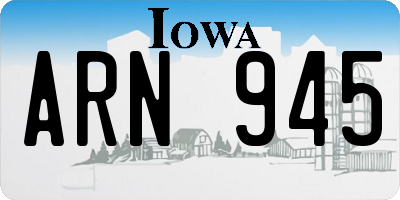 IA license plate ARN945