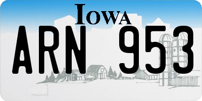 IA license plate ARN953