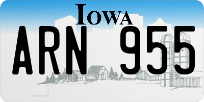 IA license plate ARN955
