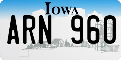 IA license plate ARN960