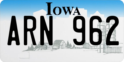 IA license plate ARN962