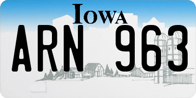 IA license plate ARN963