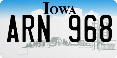 IA license plate ARN968