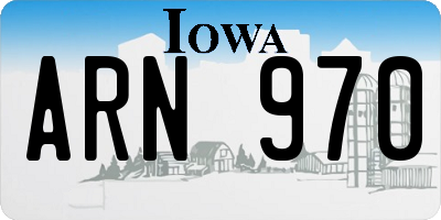 IA license plate ARN970