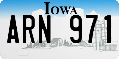 IA license plate ARN971