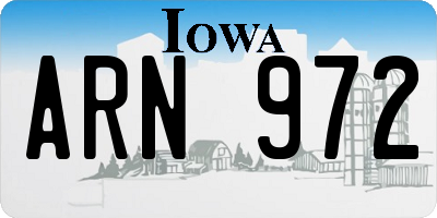 IA license plate ARN972