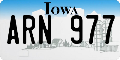 IA license plate ARN977