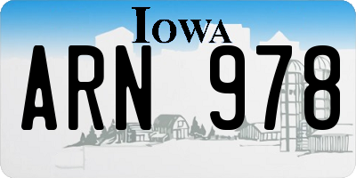 IA license plate ARN978