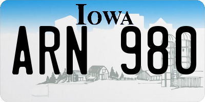 IA license plate ARN980