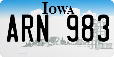 IA license plate ARN983