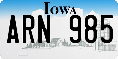 IA license plate ARN985